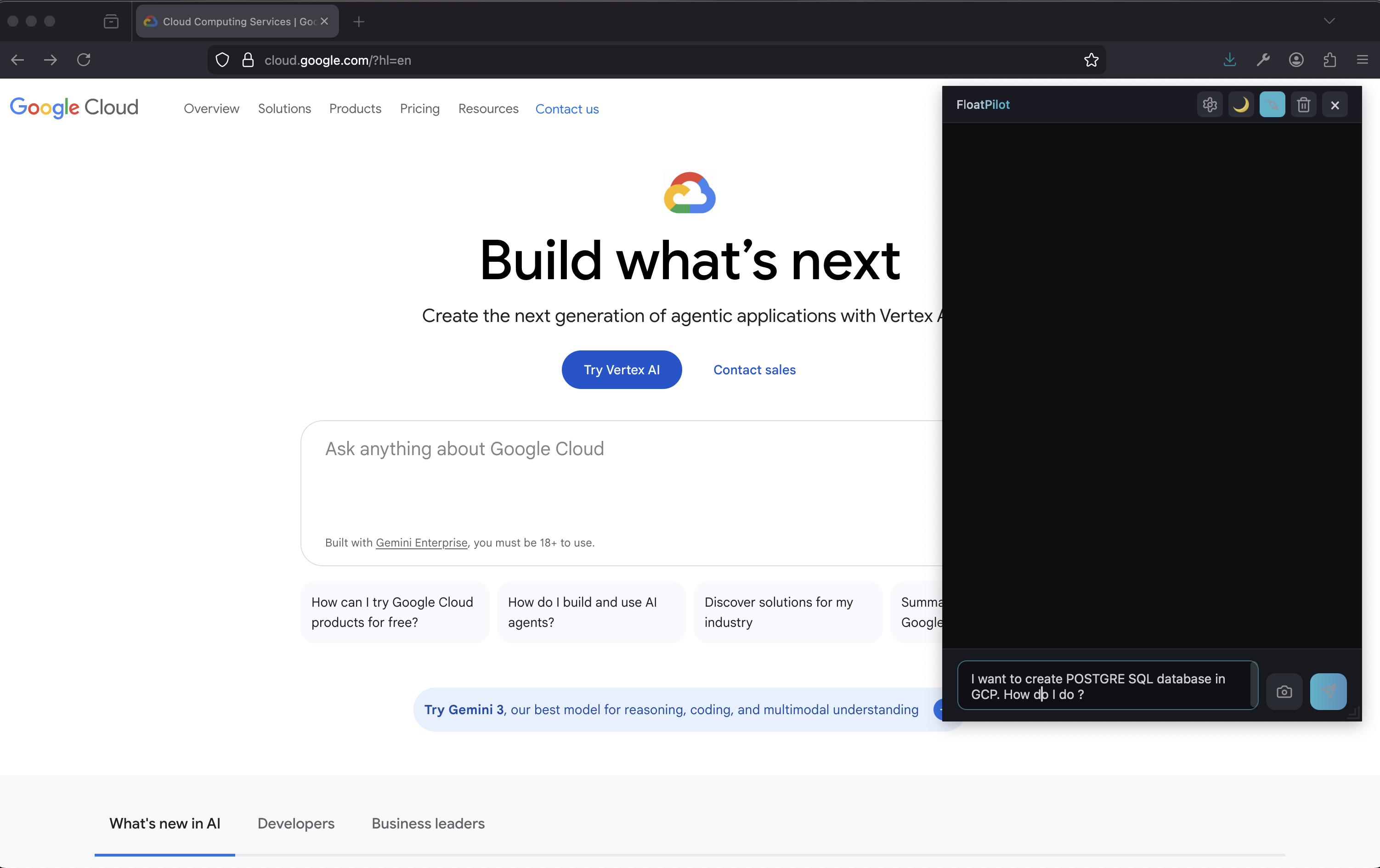 Minimal user interface